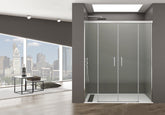 Mampara de Ducha - BASIC SPAZIO - 2 FIJOS + 2 PUERTAS CORREDERAS - BañoClick